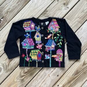 Michael Simon Girl Black Birdhouse Cardigan Top Size Girls 4T